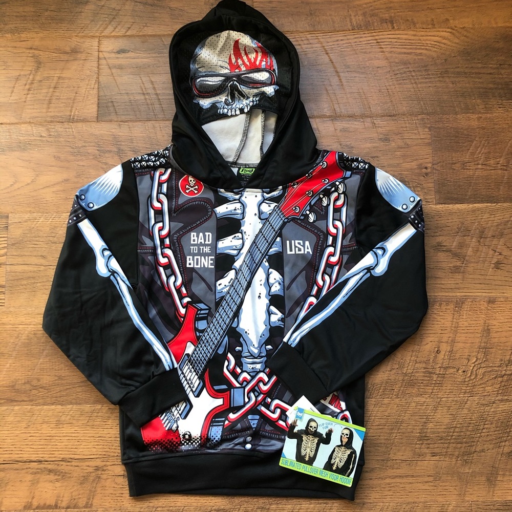 NWT Boys’ Skeleton Costume Hoodie Medium M 8